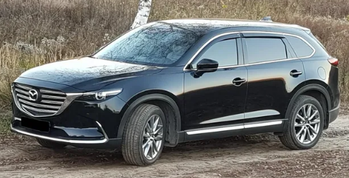 Дефлекторы окон (ветровики) Mazda CX9 2017 ХРОМ.МОЛДИНГ (Мазда СХ9) Кобра Тюнинг